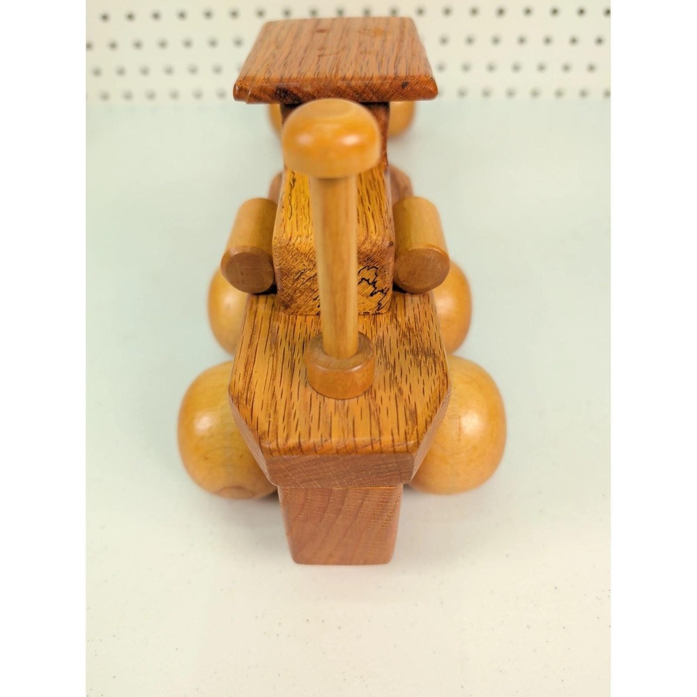 Vintage Handmade Wooden Toy Motor Grader Adjustable Blade - Picture 5 of 10